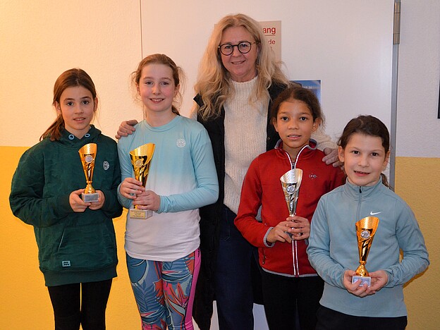 Maedchen U 10 mit TVR-Jugendwartin Sandra Beyl