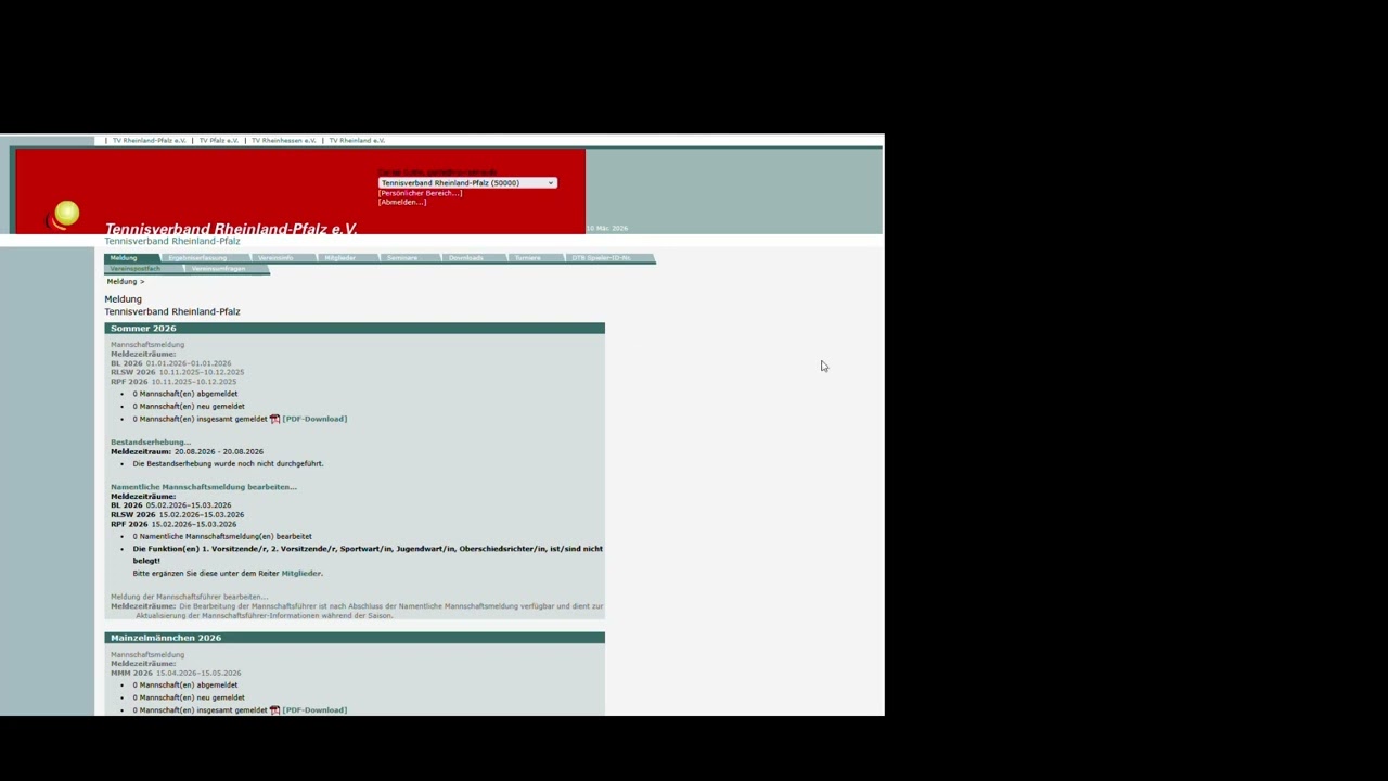 Mannschaftsanmeldung für die Padelliga RLP/STB 2026